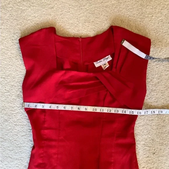 Bettie Page Vintage Retro Pinup Girl style 1950’s Red Wiggle Dress size Medium. - Picture 9 of 11